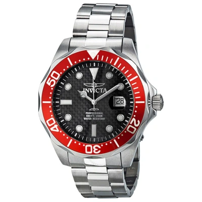 Invicta Pro Diver Grand Diver Black Carbon Fiber Dial Men's Watch 12565 In Black / Red