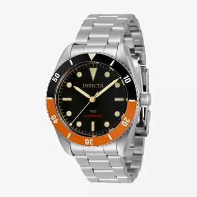 Invicta Pro Diver Mens Automatic Gold Tone Stainless Steel Bracelet Watch 34336 In Silver