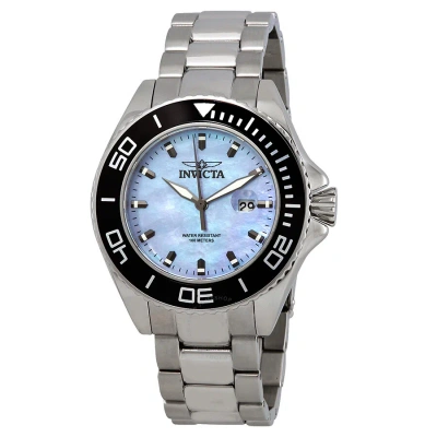 Invicta Pro Diver Mother Of Pearl Dial Men's Watch 23067 In Black / Blue / Mother Of Pearl / Platinum