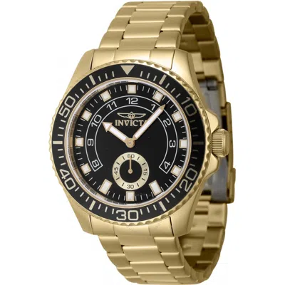 Invicta Pro Diver Quartz Black Dial Men's Watch 47131 In Black / Gold / Gold Tone / Yellow