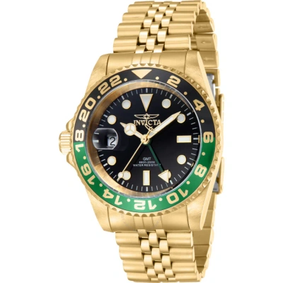 Invicta Pro Diver Quartz Black Dial Sprite Bezel Men's Watch 43973 In Gold