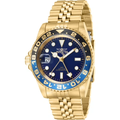 Invicta Pro Diver Quartz Blue Dial Batman Bezel Men's Watch 43972 In Gold