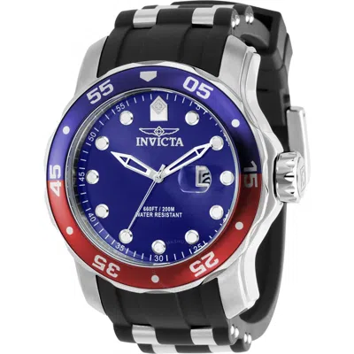 Invicta Pro Diver Quartz Blue Dial Pepsi Bezel Men's Watch 39102 In Black