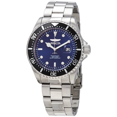 Invicta Pro Diver Quartz Blue Dial Stainless Steel Men's Watch 22054 In Black / Blue