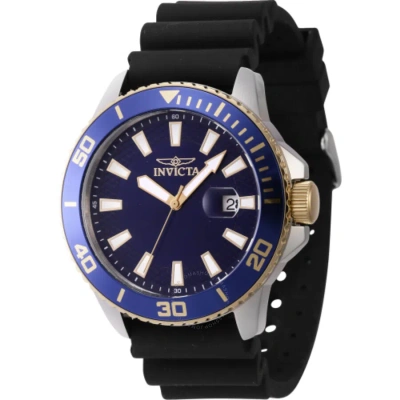 Invicta Pro Diver Quartz Date Blue Dial Men's Watch 46092 In Black / Blue / Gold Tone
