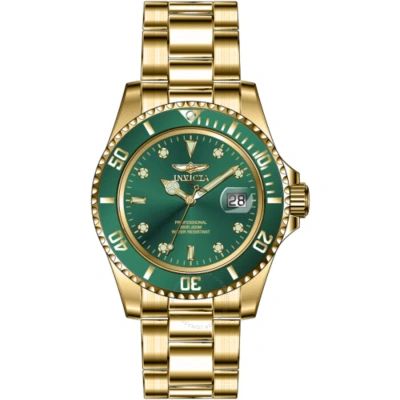 Invicta Pro Diver Quartz Date Green Dial Men's Watch 43543 In Two Tone  / Gold / Gold Tone / Green