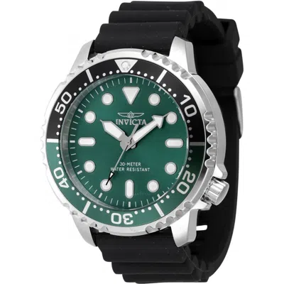 Invicta Pro Diver Quartz Green Dial Men's Watch 47223 In Black