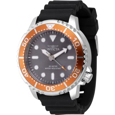 Invicta Pro Diver Quartz Grey Dial Men's Watch 47224 In Black