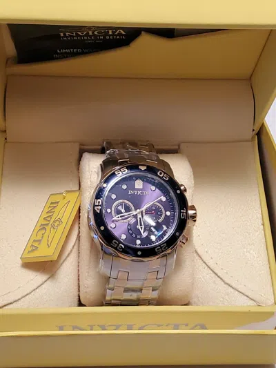Pre-owned Invicta Pro Diver Scuba Quartz Chronograph Watch Silvertone/gold
