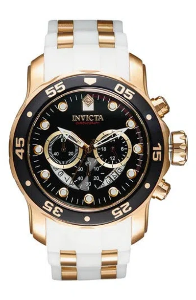 Invicta Pro Diver Silicone Strap Chronograph Watch, 48mm In Gold