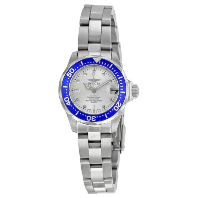 Invicta Pro Diver Silver Dial Stainless Steel Ladies Watch 14125 In Blue