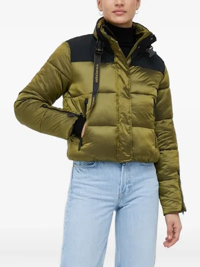 Invicta Quilted High-neck Puffer Jacket In Green