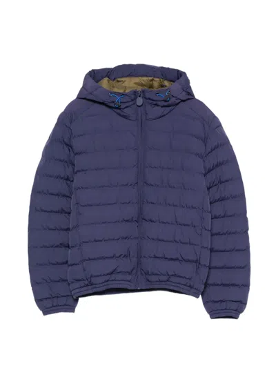 Invicta Quilted-design Hooded Jacket In Blue