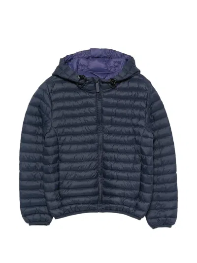 Invicta Quilted-design Hooded Jacket In Blue