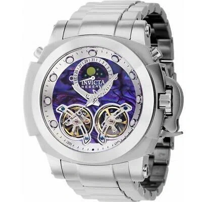 Pre-owned Invicta Reserve 39574 Men's Stainless Steel Mother Of Pearl Automatic Date Watch