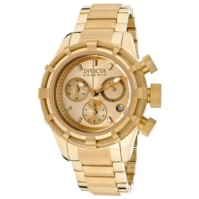 Invicta Reserve Bolt Chronograph Champagne Dial Gold-plated Men's Watch 12461 In Champagne / Gold / Gold Tone