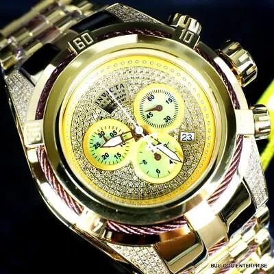 Pre-owned Invicta Reserve Bolt Zeus 1.31 Ctw Diamond Gold Plated Steel Swiss Mvt Watch