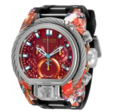 Pre-owned Invicta Reserve Bolt Zeus Magnum 52mm Graffiti Hydroplated Chrono Watch 32805