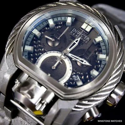 Pre-owned Invicta Reserve Bolt Zeus Magnum Hydroplated Gray Steel 52mm Swiss Mvt Watch