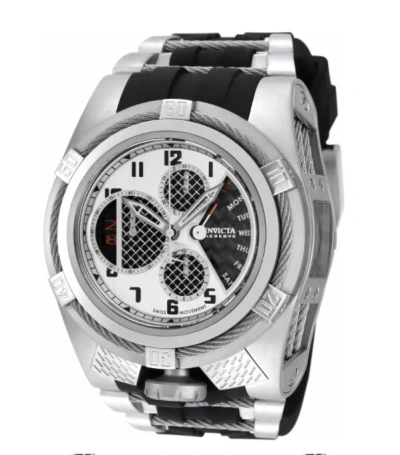 Pre-owned Invicta Reserve Bolt Zeus Tria Twisted Metal Steel 56mm 3 Swiss Dials Watch