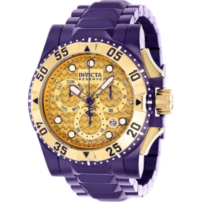 Invicta Reserve Chronograph Quartz Gold Dial Men's Watch 38337 In Purple