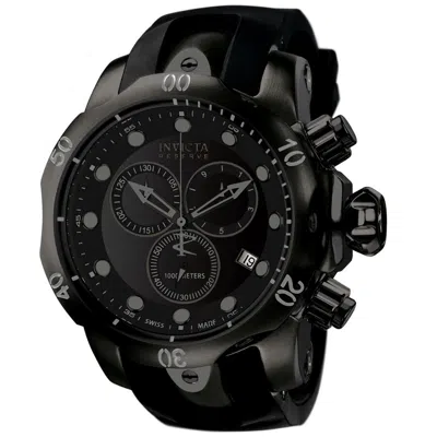 Invicta Reserve Collection Subaqua Venom Chronograph Black Dial Black Polyurethane Men's Watch 6051