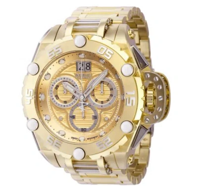 Pre-owned Invicta Reserve Flying Fox Men's 52mm Triple Gold Swiss Chronograph Watch 38741