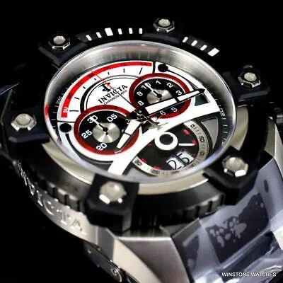 Pre-owned Invicta Reserve Grand Octane 63mm Steel Swiss Mvt Chronograph Black Watch