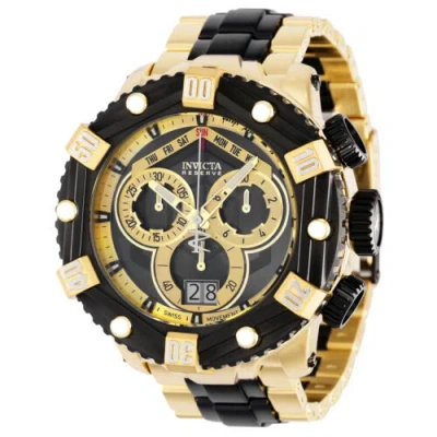 Pre-owned Invicta Reserve Huracan Men's 53mm Black & Gold Swiss Chronograph Watch 36629