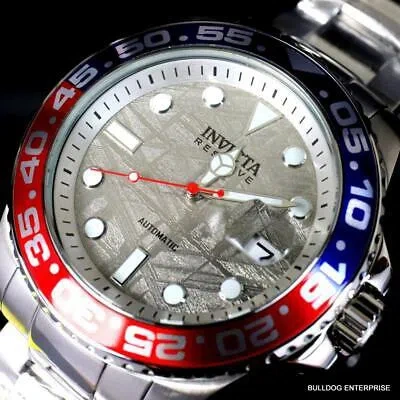 Pre-owned Invicta Reserve Pro Diver Meteorite Automatic Pepsi Cola 46mm Steel Watch