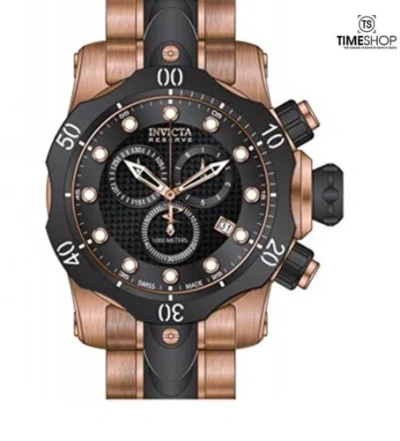 Pre-owned Invicta Reserve Venom Chrono Black And Rose Dial Ss Quartz Mens Watch 80567
