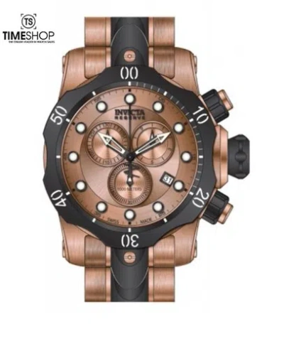 Pre-owned Invicta Reserve Venom Chrono Rose And Black Dial Ss Quartz Mens Watch 80568