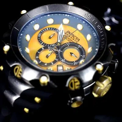 Pre-owned Invicta Reserve Venom Gen Ii Swiss Made Distressed Black Gold Mop 52mm Watch
