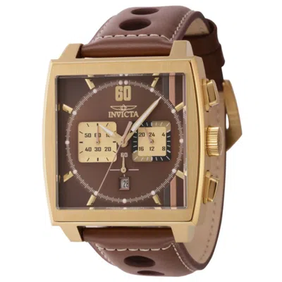 Invicta S1 Rally 45mm Quartz Chrono Leather Strap Watch W/ Helmet In Brown