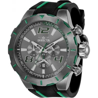 Invicta S1 Rally Chronograph Gmt Quartz Gunmetal Dial Men's Watch 35737 In Black / Green / Gun Metal / Gunmetal