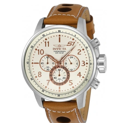 Invicta S1 Rally Chronograph Ivory Dial Men's Watch 23596 In Brown