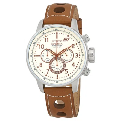 Invicta S1 Rally Chronograph Ivory Dial Men's Watch 25725 In Brown