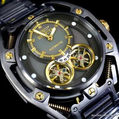 Pre-owned Invicta S1 Rally Double Open Heart Automatic Gunmetal Steel 52mm Watch