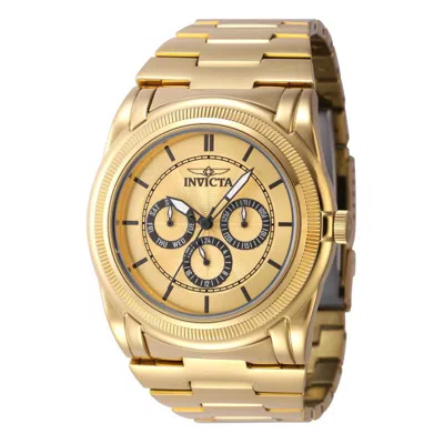 Invicta Slim 38mm Or 46mm Quartz Multi Function Bracelet Watch In Gold