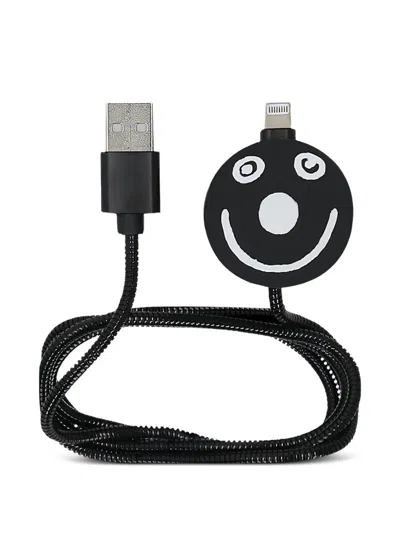 Invicta Smile-embellished Charging Cable In Black