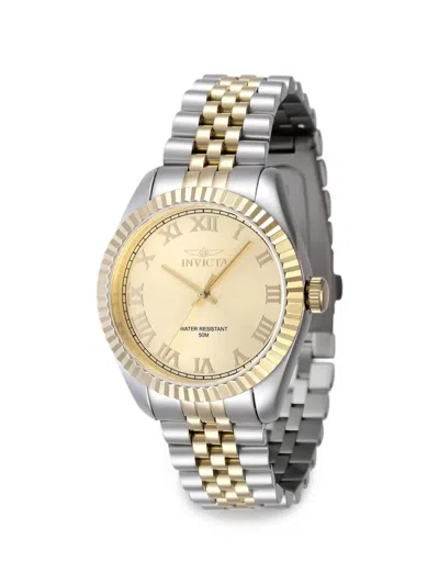 Invicta Specialty 36mm Fluted Bezel Watch In Gold