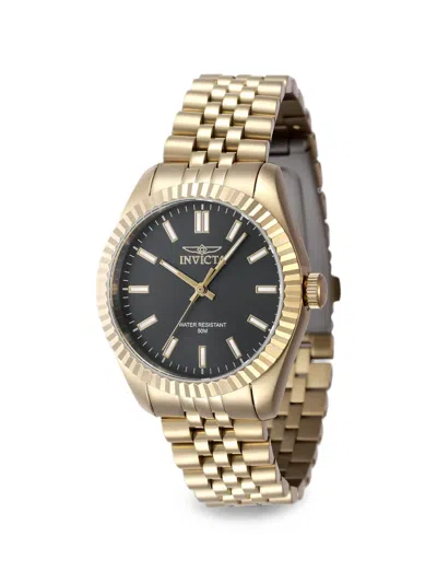 Invicta Specialty 36mm Fluted Bezel Watch In Gold