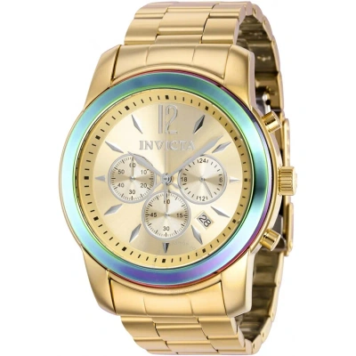 Invicta Specialty Chronograph Quartz Gold Dial Men's Watch 40492 In Gold / Gold Tone / Iridescent
