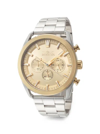 Invicta 스피드웨이 크로노그래프 45mm 시계 In Gold