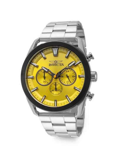 Invicta 스피드웨이 크로노그래프 45mm 시계 In Yellow