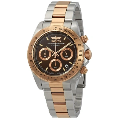 Invicta Speedway Chronograph Brown Dial Two-tone Men's Watch 17029 In Gold