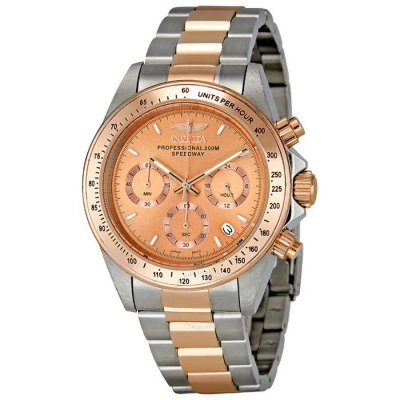 Invicta Speedway Chronograph Rose Sunray Dial Men's Watch 6933 In Gold / Rose