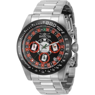 Invicta Speedway Roulette Casino Chronograph Gmt Quartz Black Dial Men's Watch 44643 In Metallic