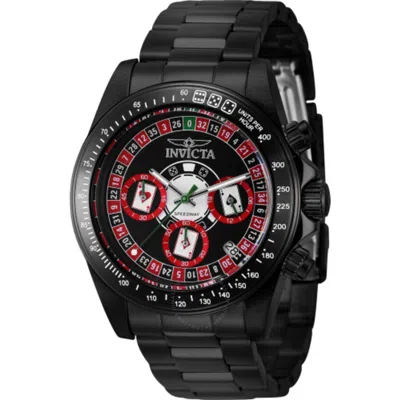 Invicta Speedway Roulette Casino Chronograph Gmt Quartz Black Dial Men's Watch 44646