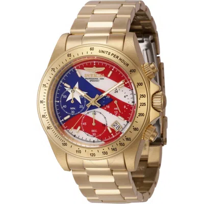 Invicta Speedway Store Exclusive Chronograph Gmt Quartz Men's Watch 46112 In Gold